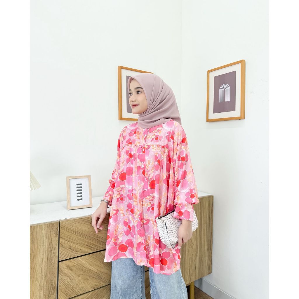 Premium Balena Tunik Rempel Bahan Rayon Premium