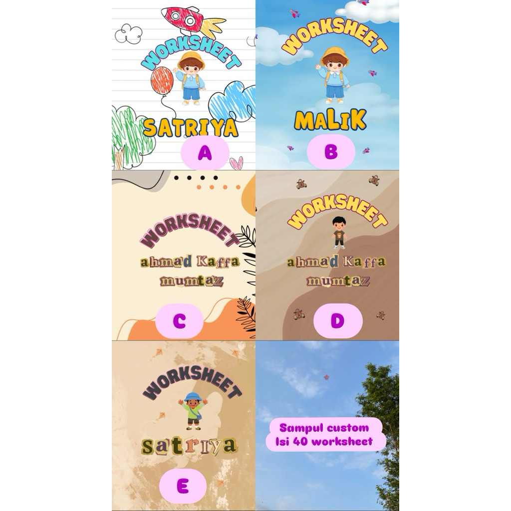 

worksheet anak custom nama sampul