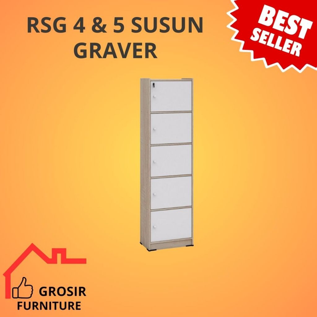 RSG LEMARI RAK SUSUN SERBAGUNA BONUS KUNCI , BAHAN KAYU MODERN MINIMALIS - GRAVER FURNITURE
