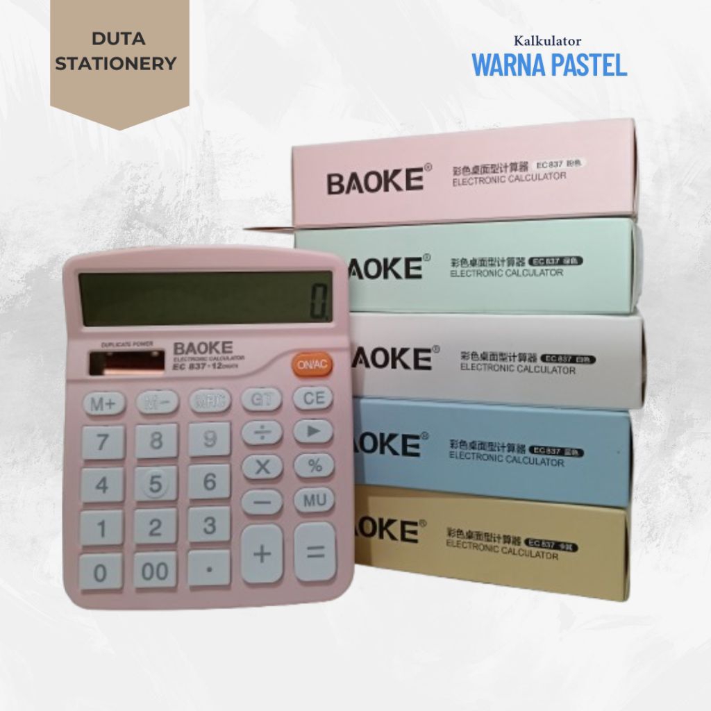

KALKULATOR MEJA BAOKE EC837 / KALKULATOR DESKTOP 12 DIGIT