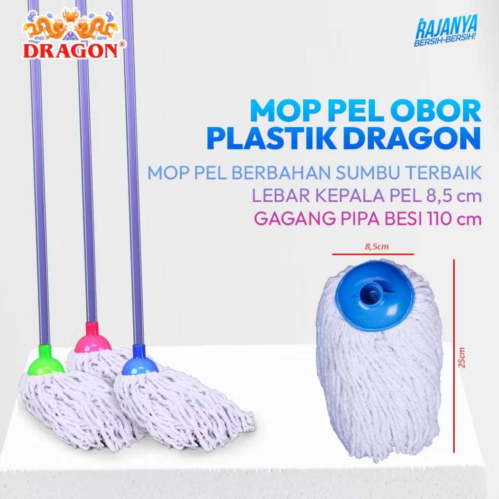 DRAGON Mop Pel Obor Plastik Alat Pel Lantai 110 cm Pembersih Lantai Cleaning Mop MP217 Lap Pel Mop D