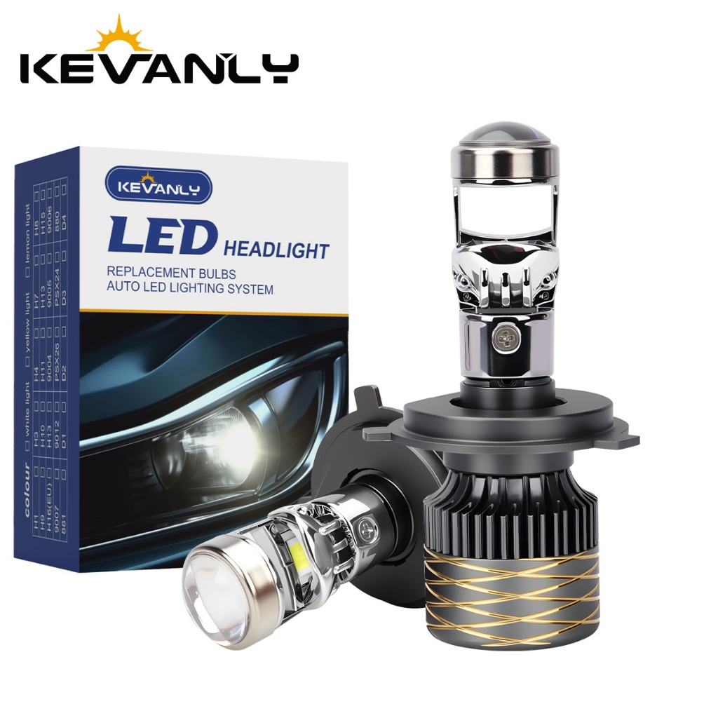 2 Buah H11 H4 Canbus Lampu Depan Mobil Lensa Mini H11 H8 Bohlam Proyektor LED 6000K untuk Mobil dan 