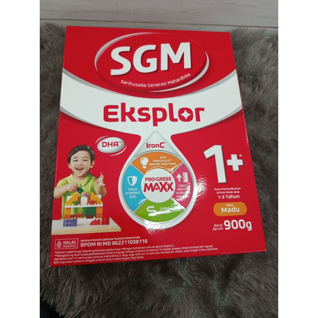 Susu Pertumbuhan SGM Explorer 1+ Rasa Madu Usia 1–3 Tahun 900gr