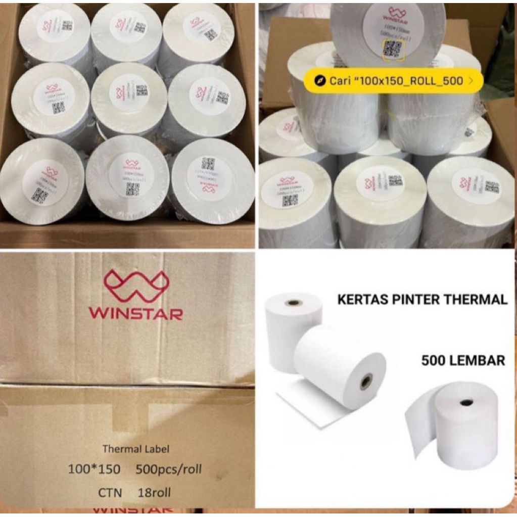 

kertas printer thermal 100x150 isi 500lembar