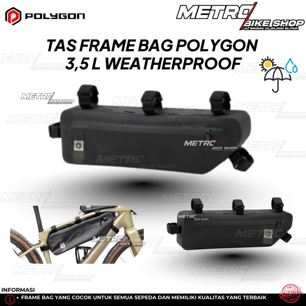Tas Frame Bag Polygon 3,5l Weatherproof Tas sepeda Tas frame Tas longride Ultracycling