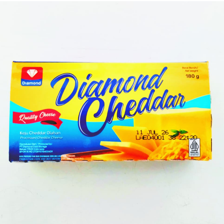 

Keju Cheddar Diamond 180g Quality Cheese Halal