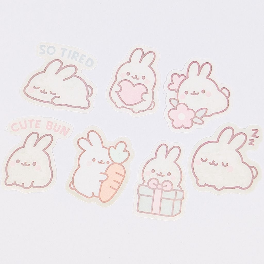 

kimchiibs Kimii the Bunny Waterproof Vinyl Sticker Set - stiker anti air