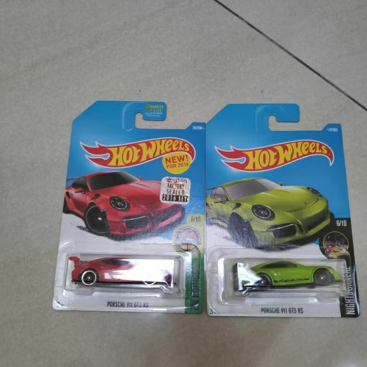 hot wheels set 2016 Porsche 911 gt3 RS merah factory seal hijau red green langka bkn 993 gt2 934.5 9