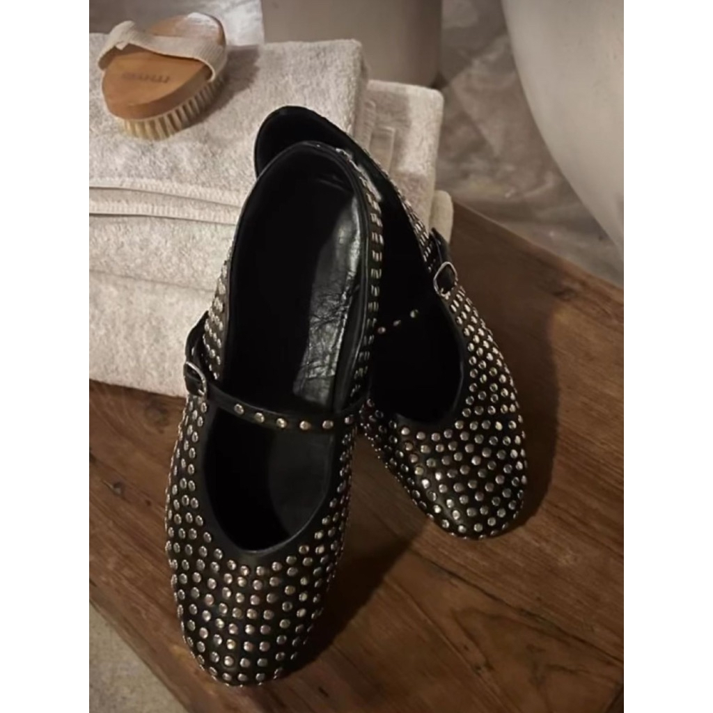LAMB LEATHER BALERINA FLAT SHOES