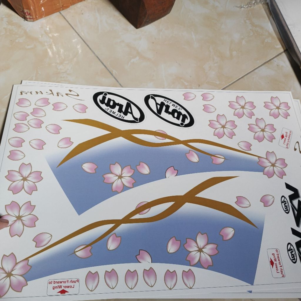 water decal, STIKER DECAL helm motif  sakura