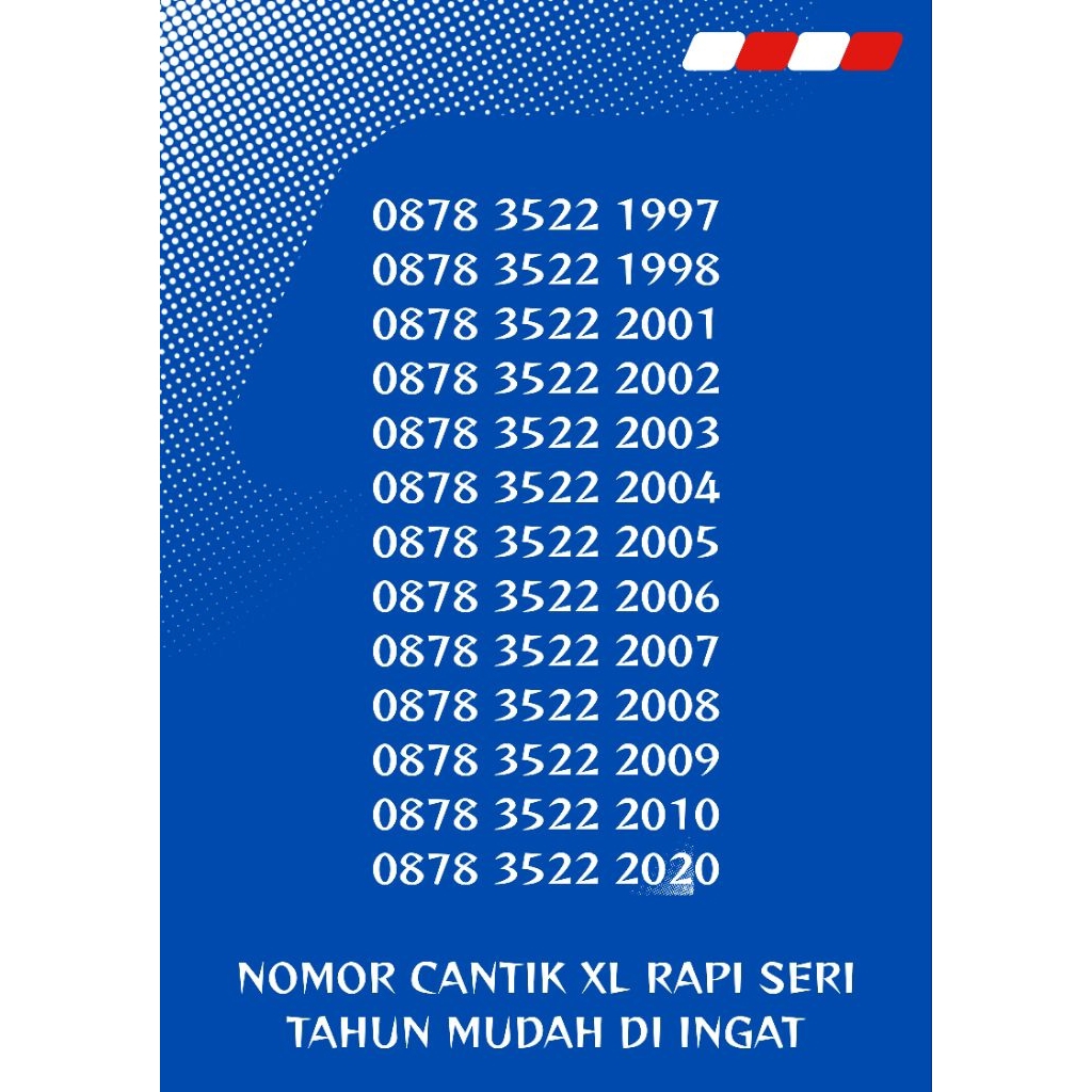 Instant2jam Nomor Cantik XL SeriTahun 3gb Rapi  O878 3522 2OO2 | Kembar | Unik & Hoki | 12 Digit Mul