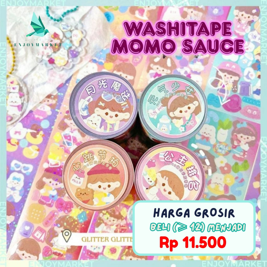 

Masking Tape Stiker Aesthetic Washitape Momo Glossy Lucu Buat Dekor Casing HP