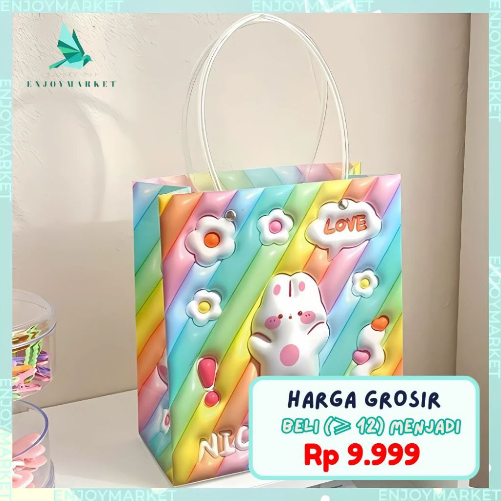 

Plastik Tote Bag Lucu Aesthetic Model Cartoon Plastic Bag ST02
