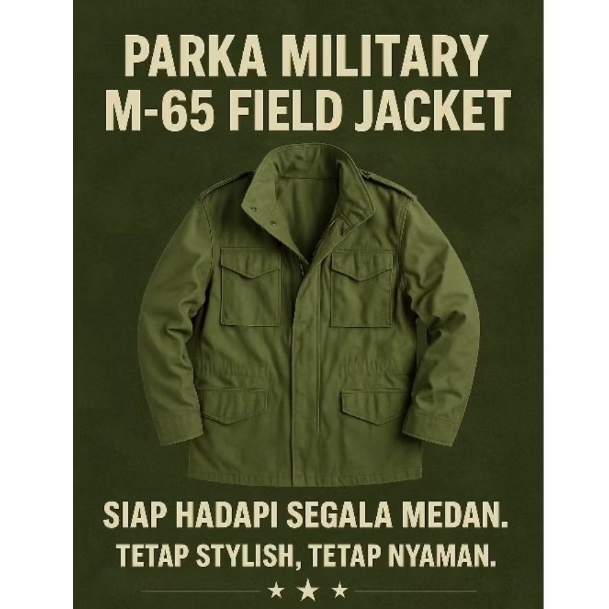 Jacket Parka Army Vintage Style M65 Second Harap Baca Deskripsi