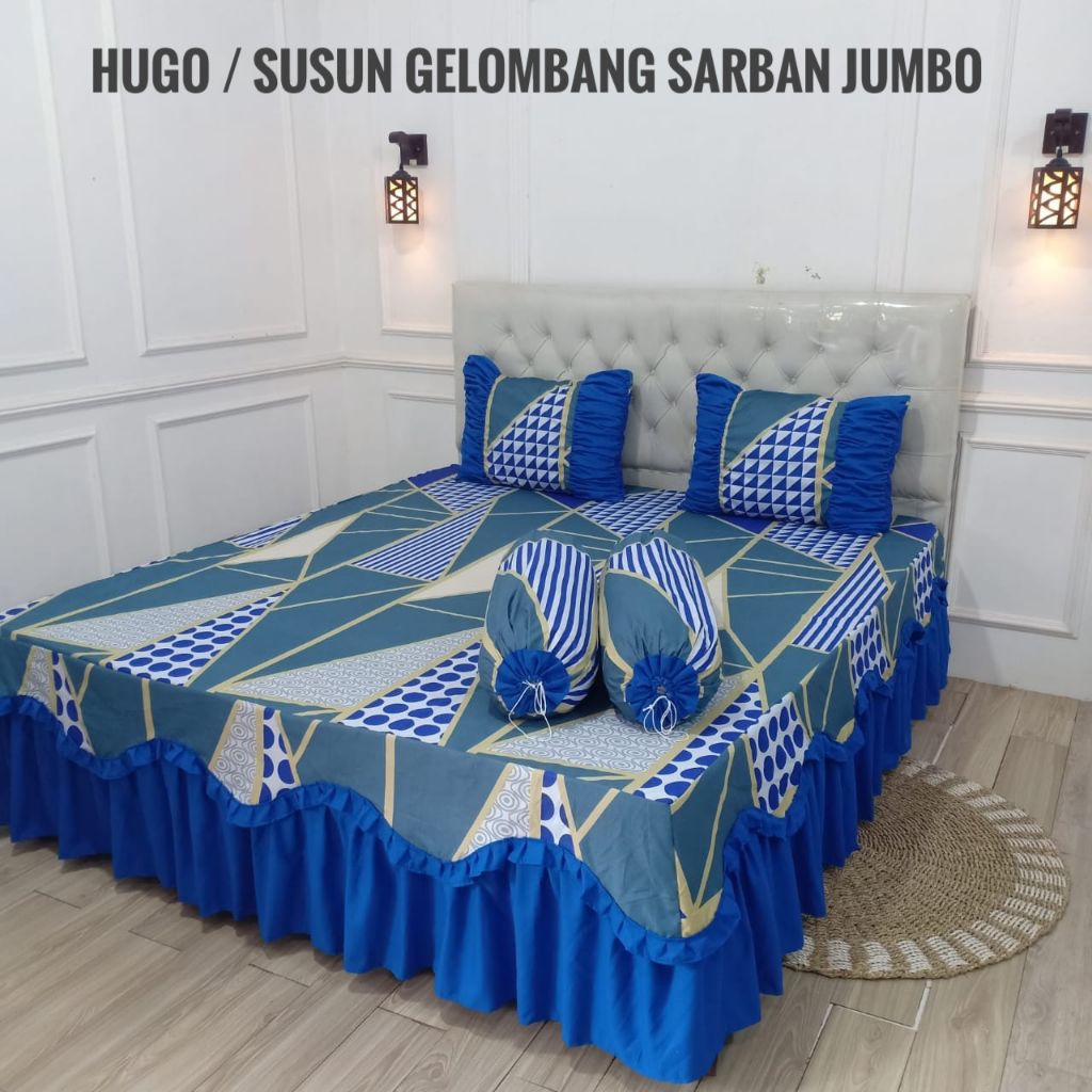 sprei rumbai susun gelombang sarban jumbo ukr 180x200x20