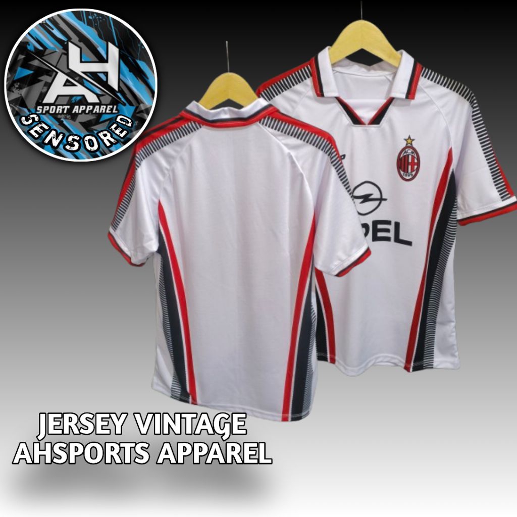 JERSEY VINTAGE AC MILAN AWAY 1997-98 JERSEY RETRO JERSEY FUTSAL FULL PRINTING