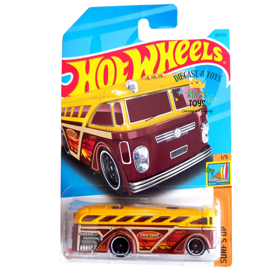 Hot wheels Surfin School Bus Coklat Kuning