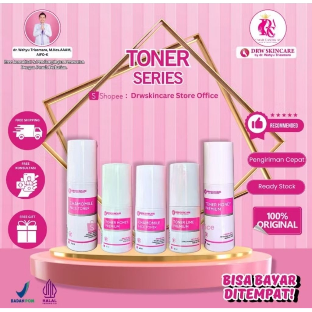 Drw skincare Toner penyegar wajah Normal Flek jerawat ORI BPOm {BISA COD}