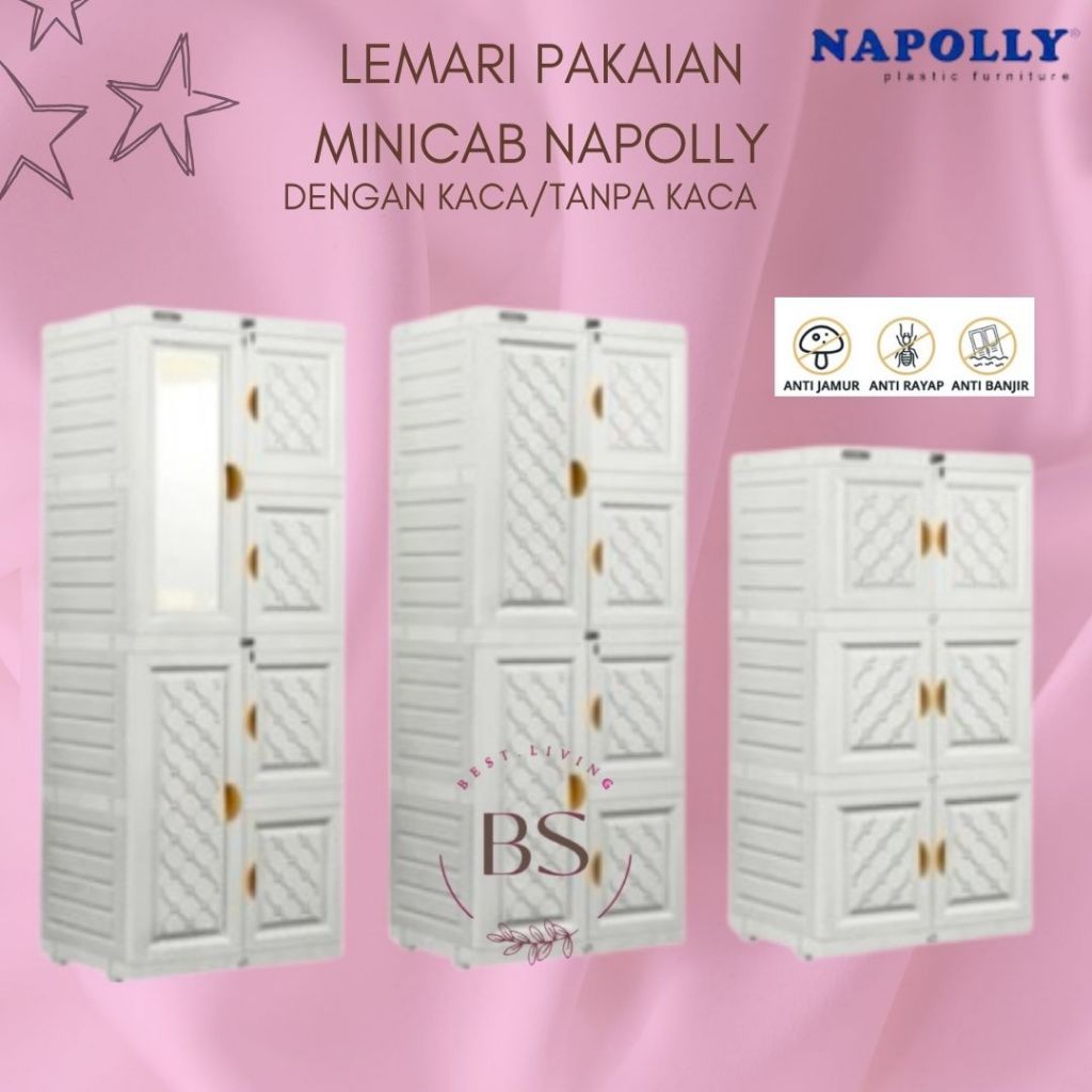 READY STOCK NAPOLLY LEMARI BAJU PLASTIK MINI CABINET MINICAB / LEMARI PLASTIK NAPOLLY