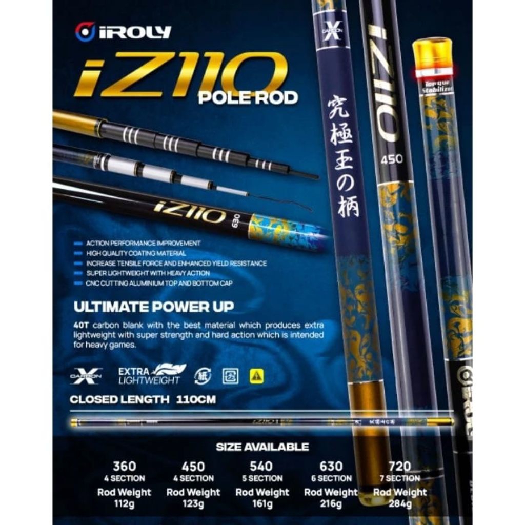 TEGEK IROLY IZ110 360 450 540 630 720 TEGEK POLE CARBON