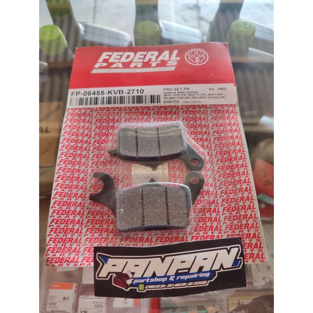 KAMPAS REM DEPAN BEAT SCOOPY DISPAD KVB FEDERAL ORIGINAL