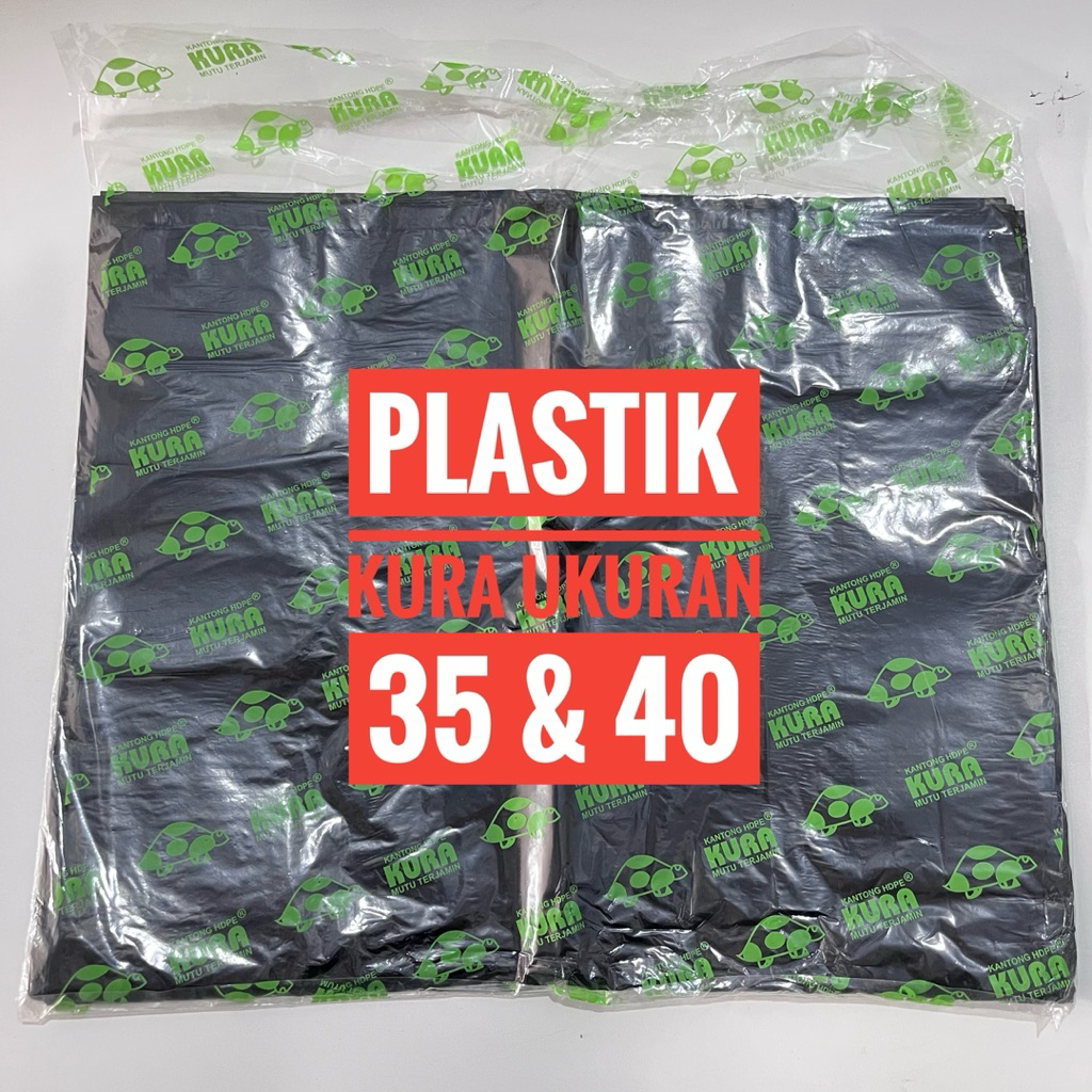 PLASTIK KRESEK HITAM KURA UK 35 40 | KANTONG KRESEK HITAM BESAR