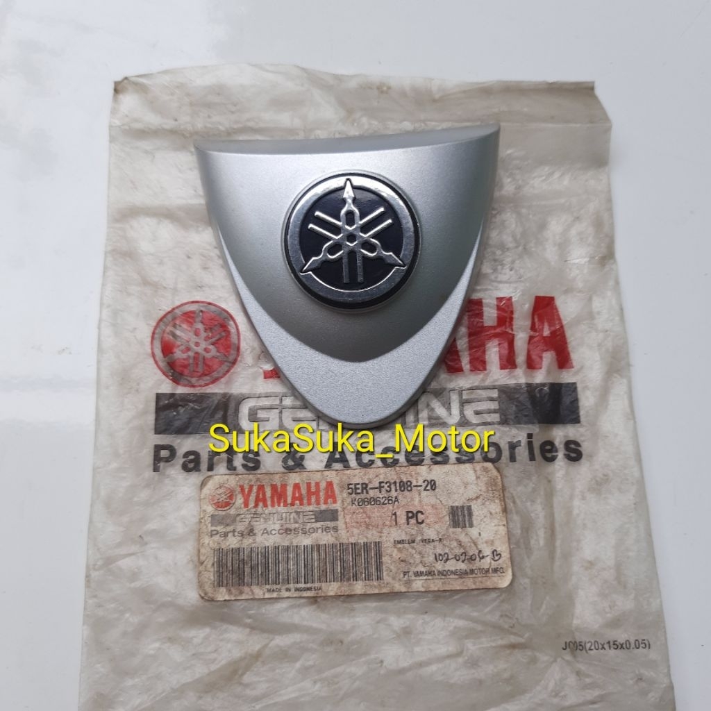 Emblem Logo Silver Panel Depan Yamaha Vega R F1zr Fizr Ori Ygp NOS | 5ER-F3108-20