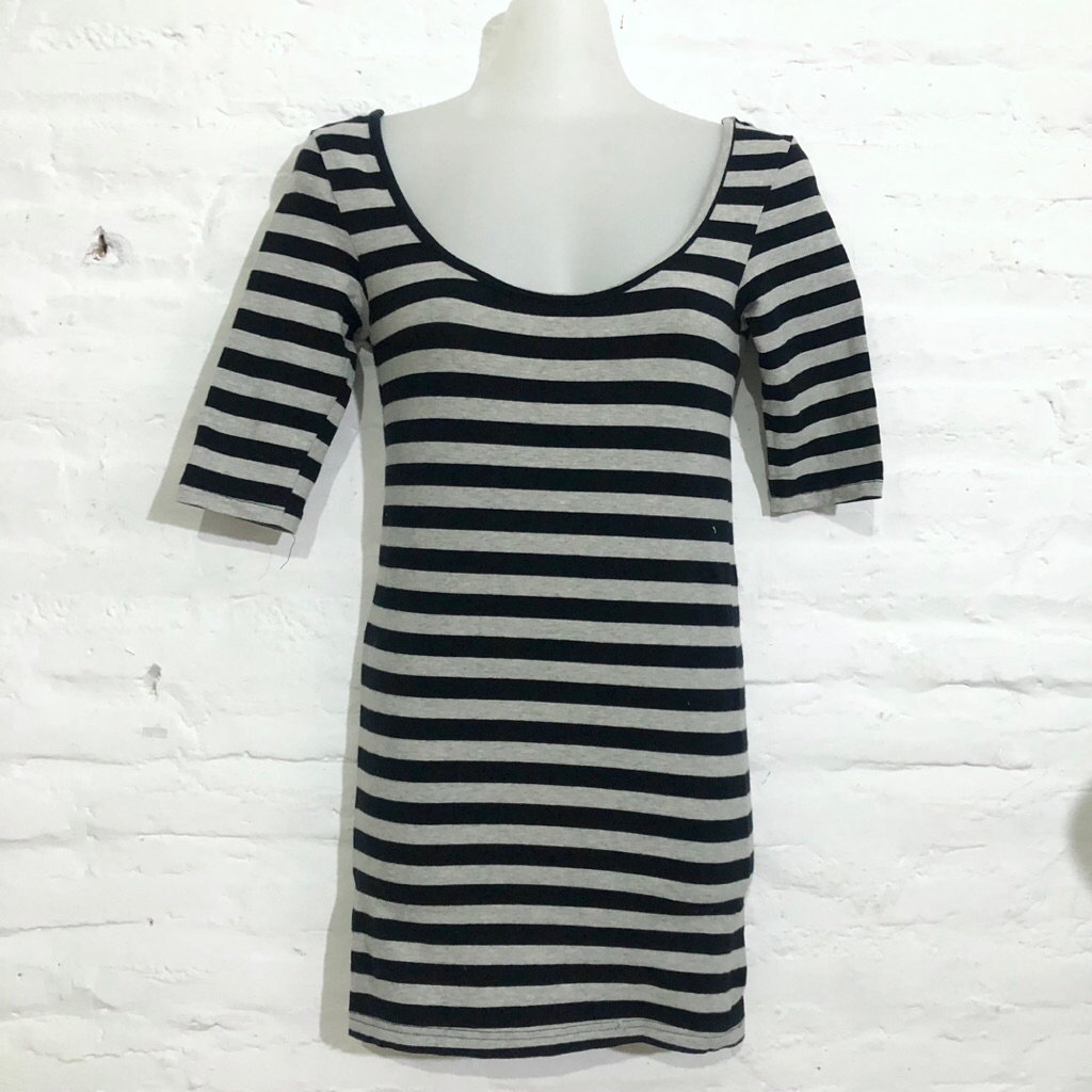 Topshop Mini dress backless stripes bodycon kaos stretch size XS y2k sku 1225