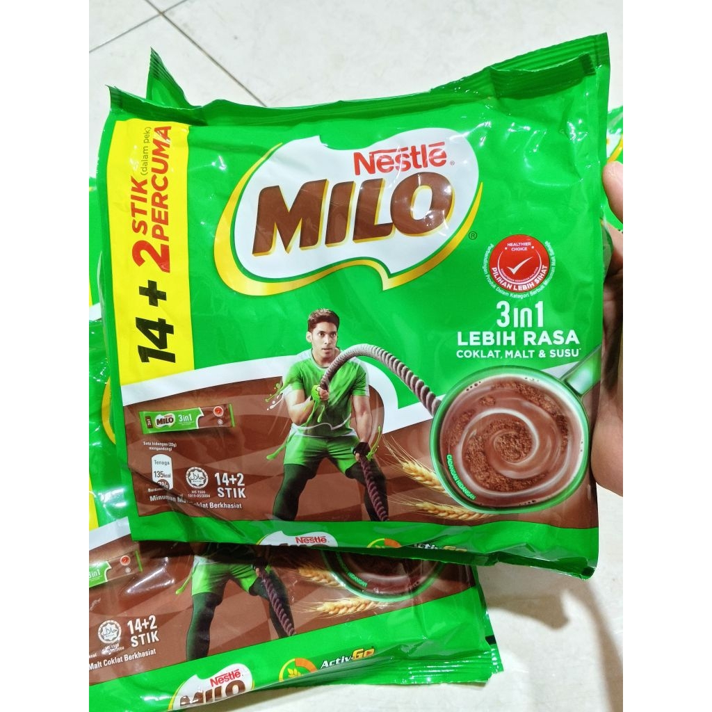 

Nestle milo 3 in 1 stick malaysia coklat 33g x 16 sachet