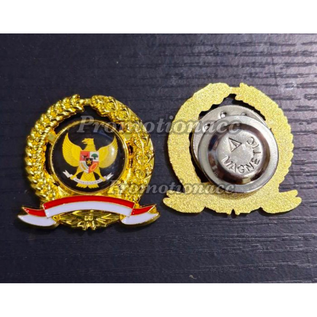 Pin GARUDA Model Padi Kapas Bendera Indonesia / Pin Padi Kapas Bendera Logo GARUDA Pancasila Dasar H