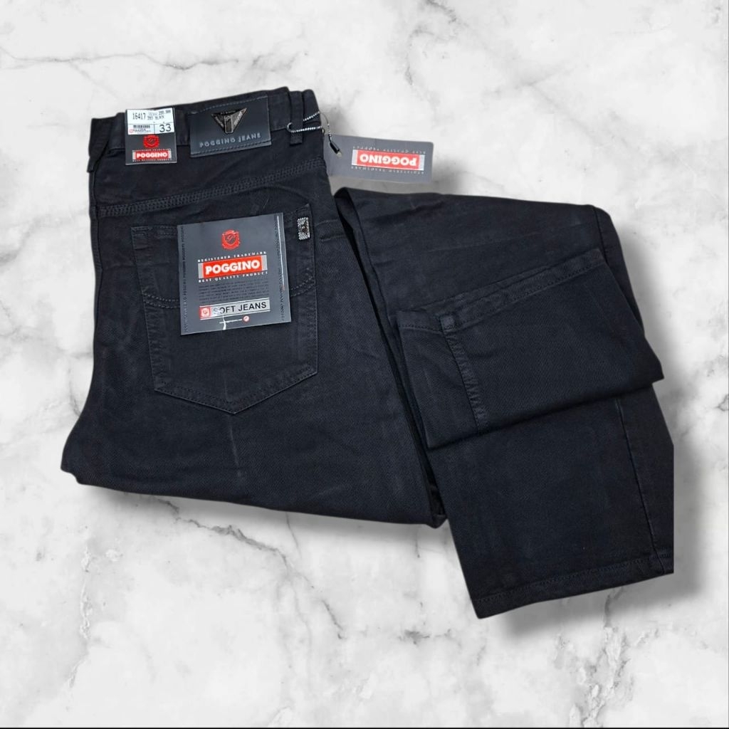 Celana Poggino soft jeans panjang Pria Terbaru