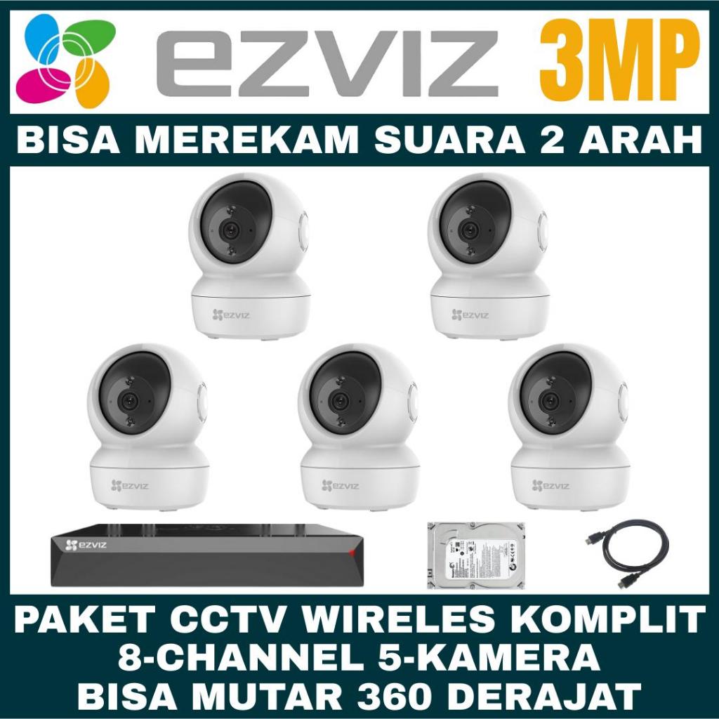 PAKET CCTV EZVIZ 3MP 8 CHANNEL 5 KAMERA WIRELESS