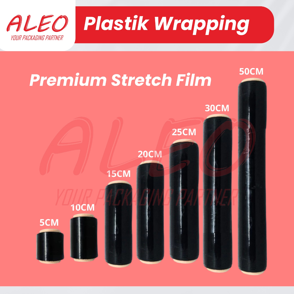 

Plastik Wrapping Barang / Stretch Film Hitam 50cm x 300 meter 17 micron TIDAK GAMPANG PUTUS