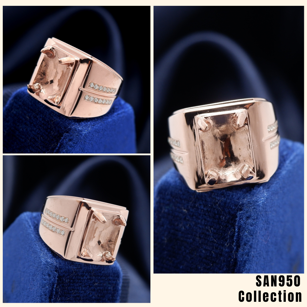 Cincin Ikat Batu Mulia Akik Permata SAN950 EB79 - Perak Original | Ring Custom Handmade Kosongan