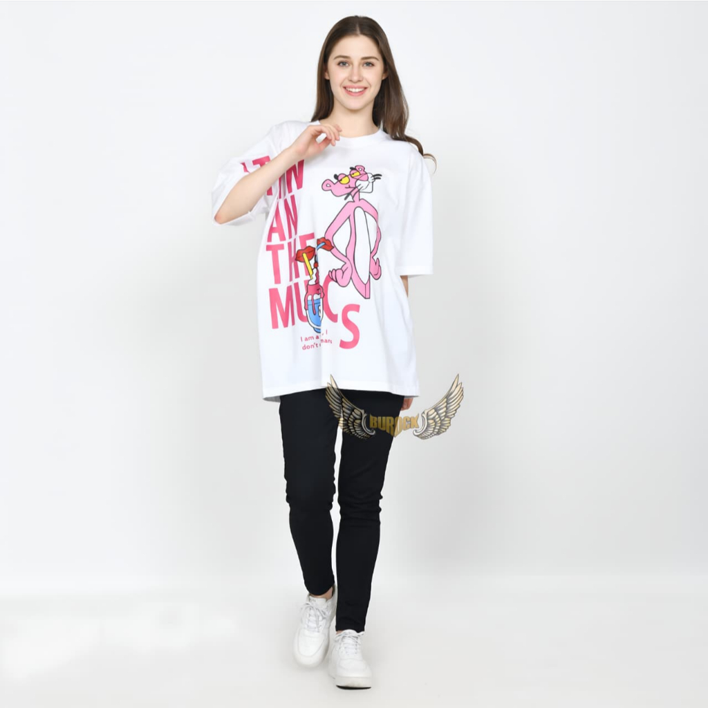 Burock Kaos Wanita Premium Katun 24s Oversize Jumbo