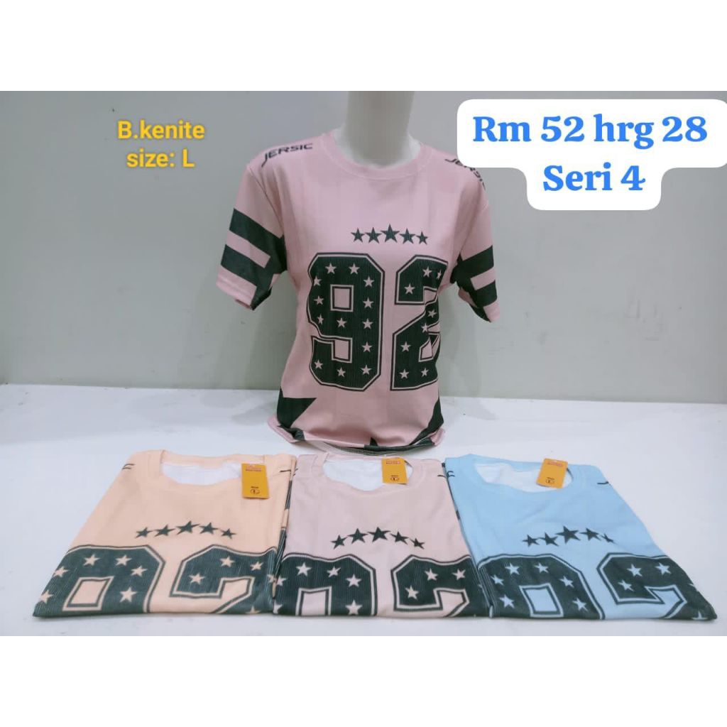 Kaos Tshirt Wanita Allsize fit to L Warna Random Motif Baseball Softball