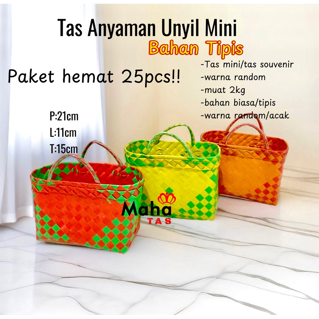 

TasAnyaman Unyil mini bahan tipis25pcs!!/tas hajatan/tas souvenir