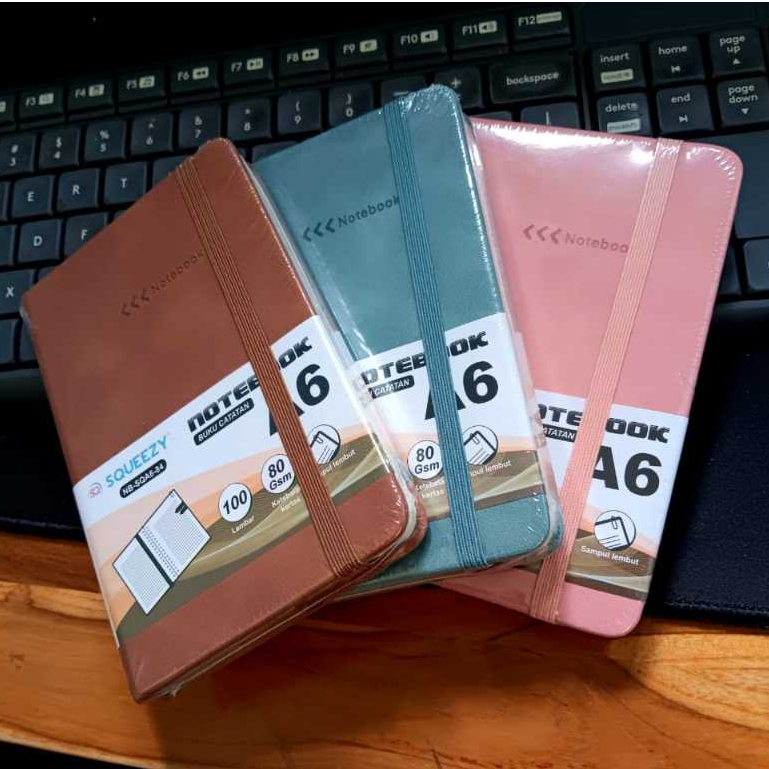 

100 Lembar Notebook A6 Buku Catatan Buku Tulis Agenda Tali Daily Book Squeezy