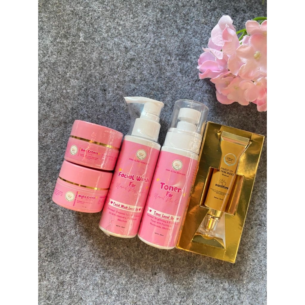 1 PAKET ISNA SKINCARE Sunscreen BPOM II Acne & Glow II