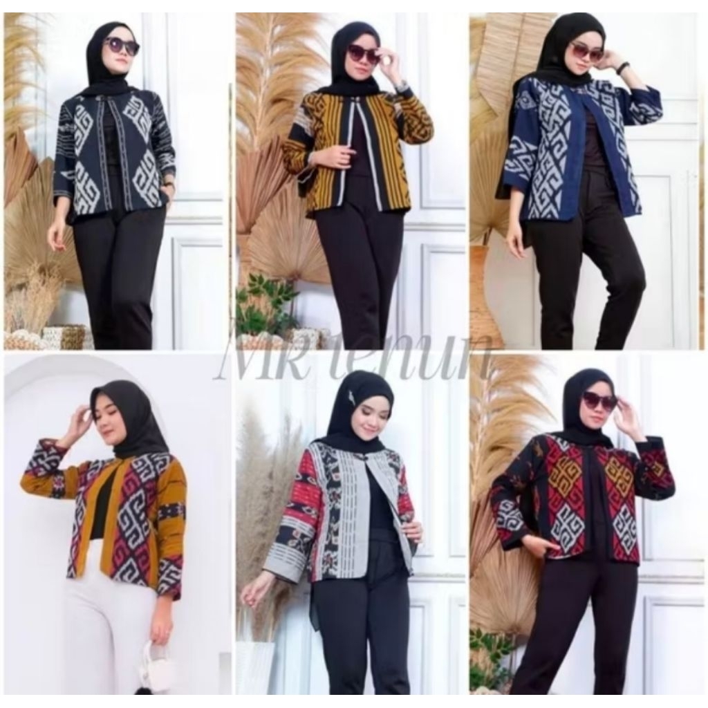 BAJU WANITA ,OUTER Sabrina, BLAZER TENUN Toraja, NTT, LOMBOK