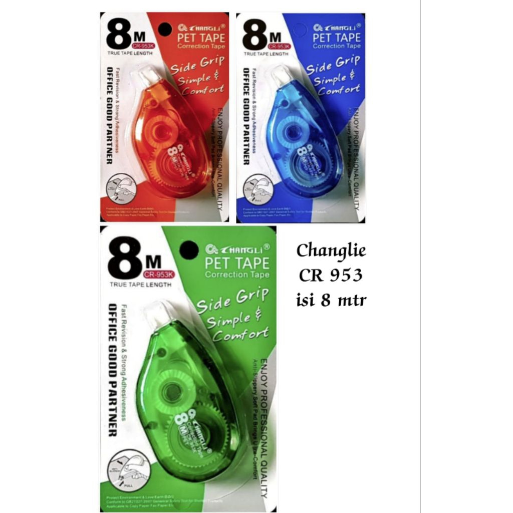 

Tip Ex / Correction Tape Changli CR953 Kertas 8 Meter / Lsn ( 12 Pcs )