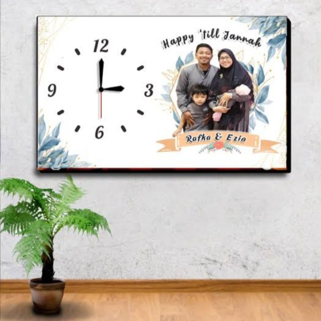 JAM DINDING CUSTOM FOTO KELUARGA/WISUDA/ULANGTAHUN ATAU PERNIKAHAN.