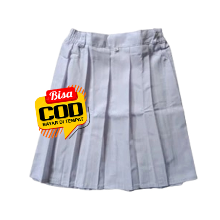 ROK SEKOLAH SD ROK PENDEK WARNA PUTIH BAHAN DRILL POLOS MODEL REMPEL SERAGAM SEKOLAH BAWAHAN ANAK PE