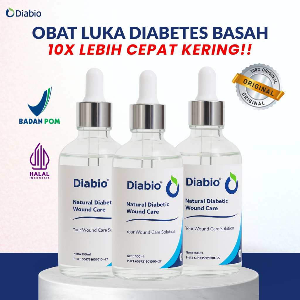 Diabio Obat Luka Diabetes Infeksi Bernanah & Bau – Cairan Perawatan Luka BPOM Halal untuk Luka Borok