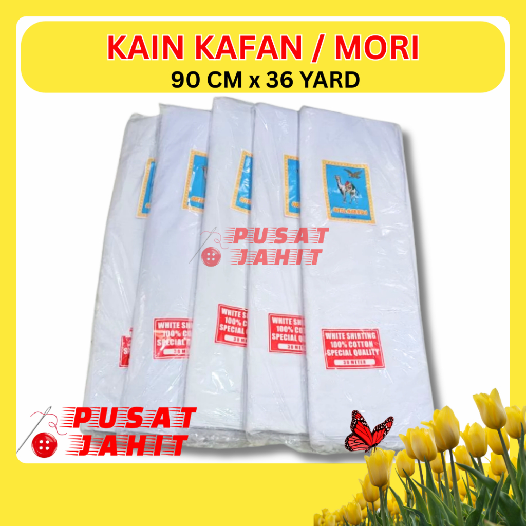 (ROLL) Kain Kafan Mori Putih Lebar 90 cm