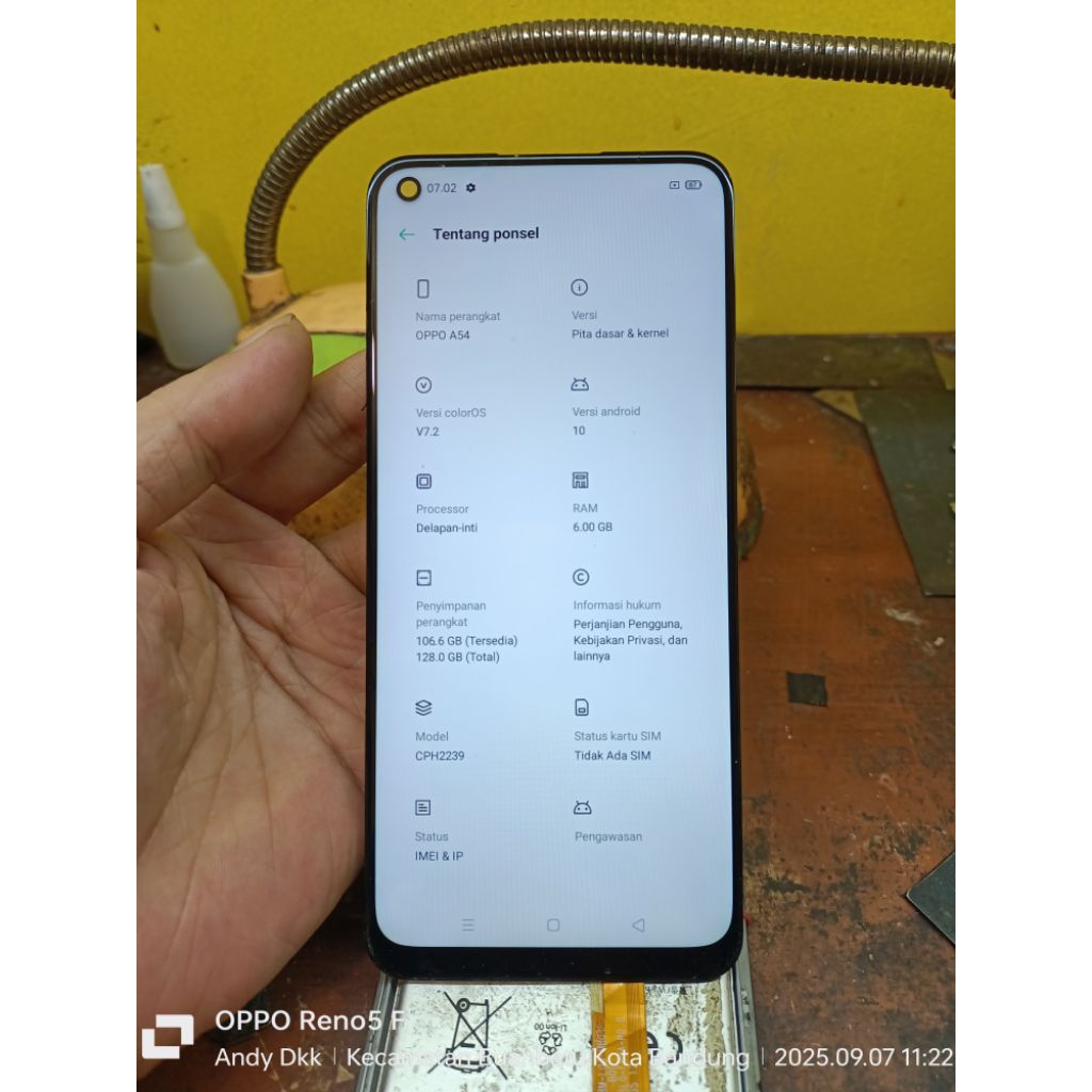 LCD OPPO A54 4g Original Copotan hasil Repair Jumperan