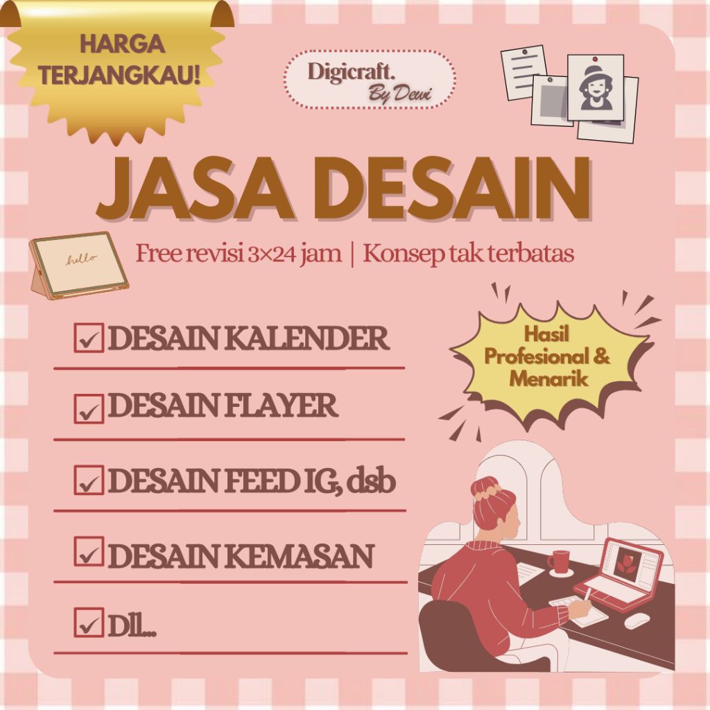 

JASA DESAIN| Desain Kalender| Desain Flayer| Desain Feed| Desain Kemasan UMKM| DLL