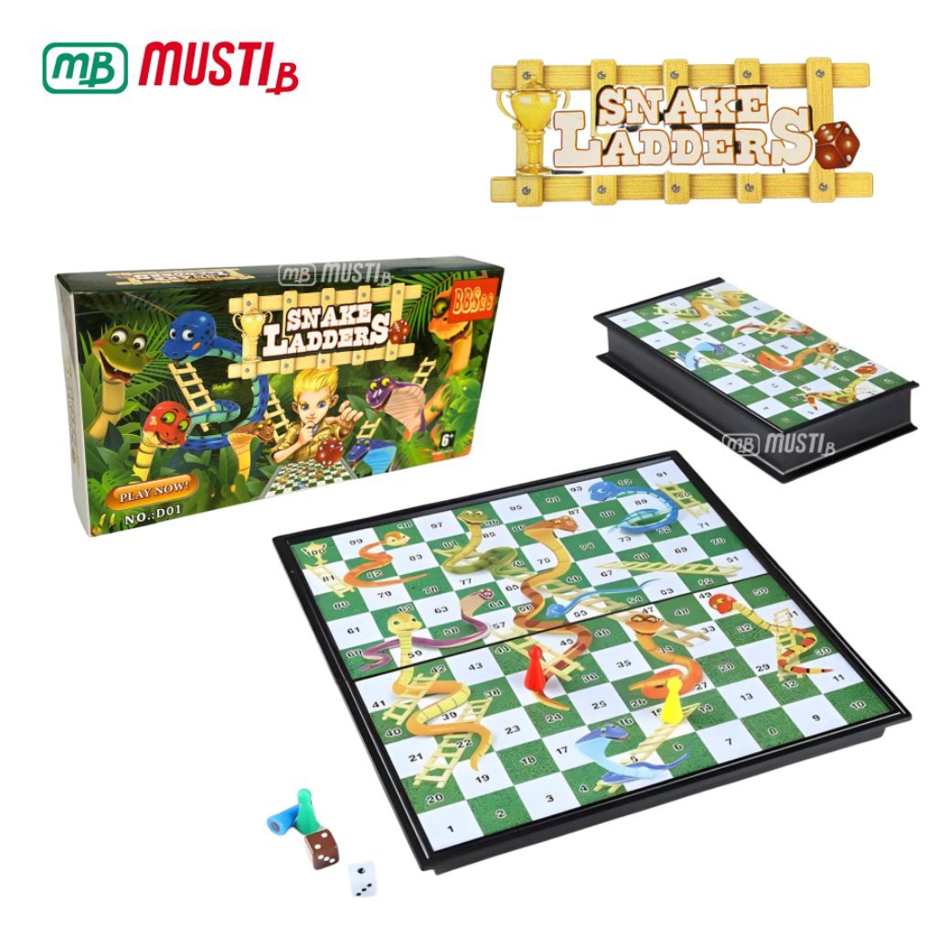 Mainan Edukatif Ular Tangga Magnet Anak – Board Game Keluarga Lipat Portabel