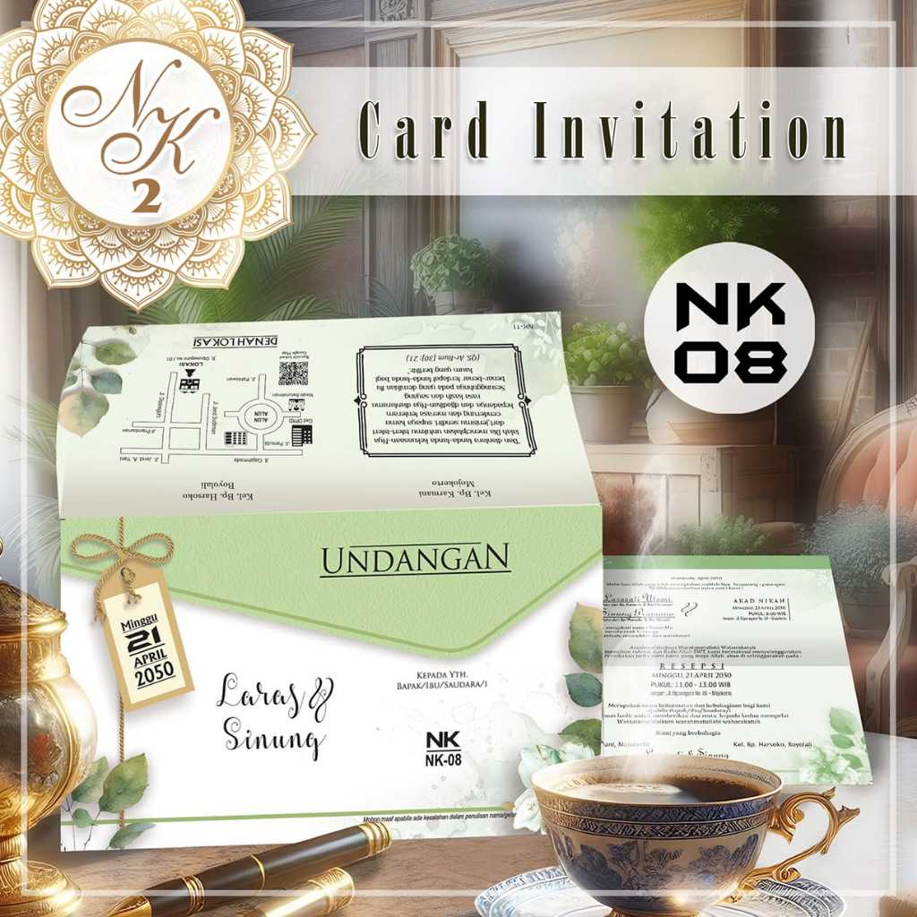 NK 08 NK Card | Blanko Undangan | Undangan Murah | Blangko Undangan | Free File Setting