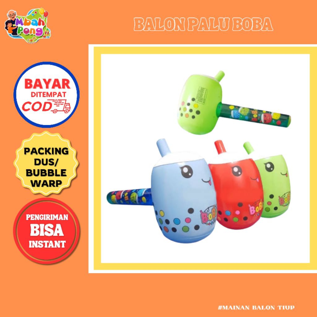 palu boba, mainan balon tiup boba termurah
